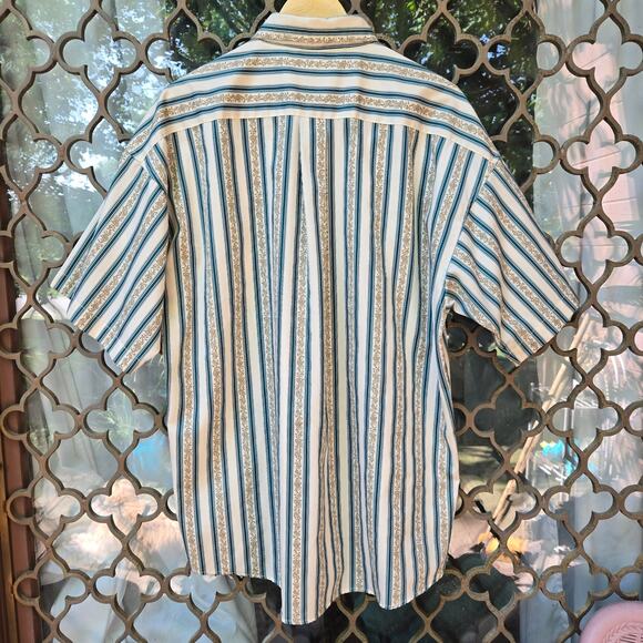 Loafers by Reed St James Mens Vintage Country Western Striped Button-Up Shirt XL - Picture 6 of 11